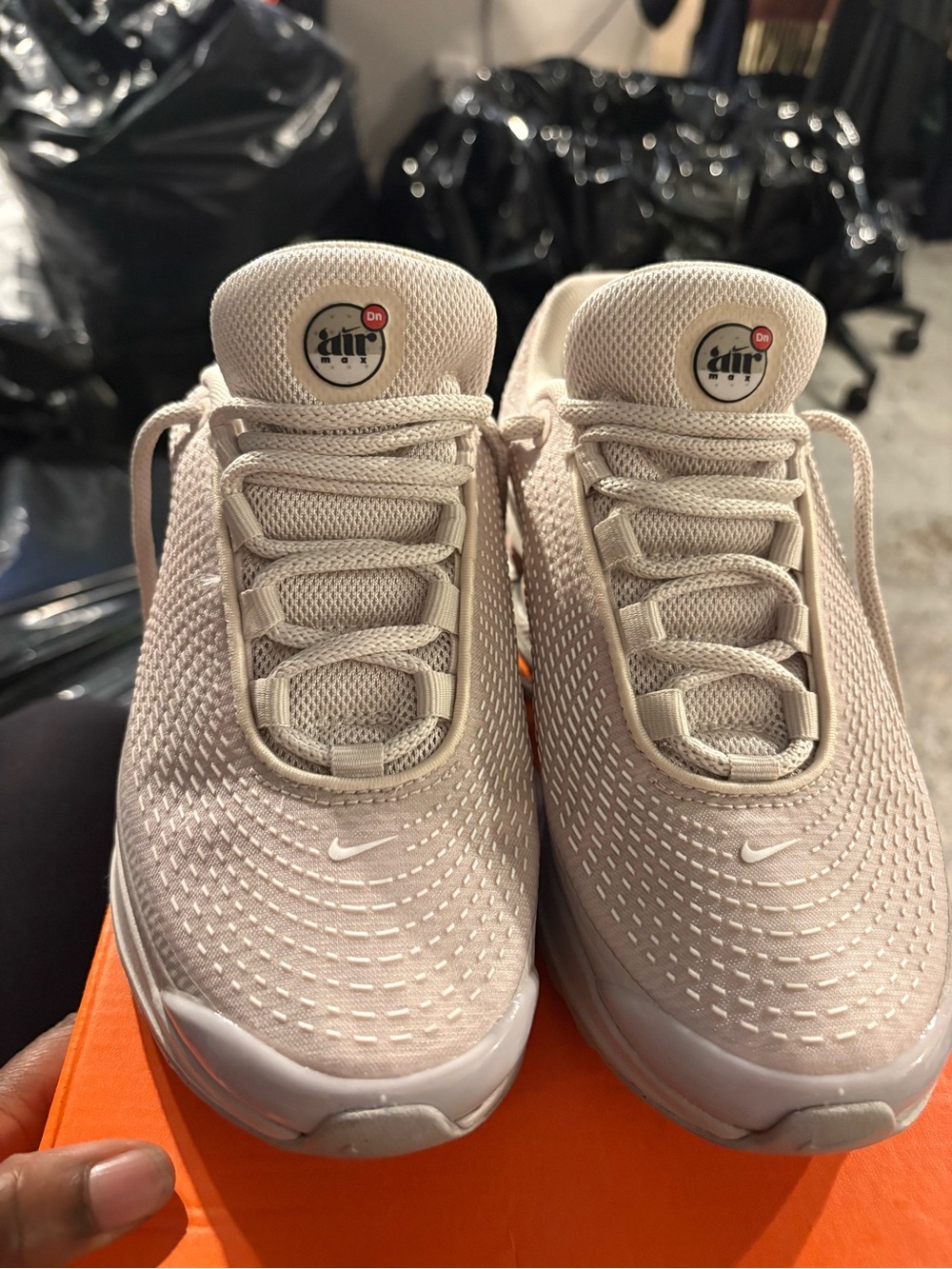Nike Beige Mesh Low-Top Sneakers